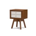 thumbnail image 2 of Baxton Studio Warwick Two-tone Walnut and White Modern Accent Table and Nightstand, 2 of 6