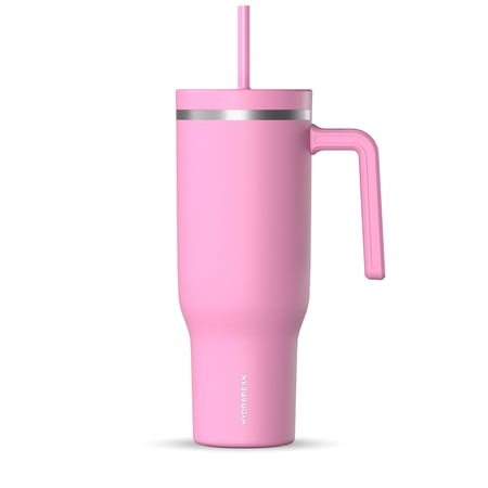 Hydrapeak Voyager 40 oz Tumbler with Handle and Straw Lid | Reusable Stainless Steel Water Bottle Travel Mug Cupholder Friendly | Insulated Cup (Bubblegum)