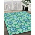 thumbnail image 3 of Ahgly Company Machine Washable Indoor Rectangle Transitional Light Sea Green Area Rugs, 7' x 9', 3 of 7