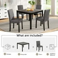 thumbnail image 4 of PORKISS Dining Table Set for 4, 5-Piece Kitchen Table Set with 4 Upholstered Chairs, Solid Wood Heavy Duty Dinette Sets for Home, Style B, 4 of 10
