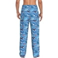 thumbnail image 2 of Bixox Men's Blue Fish Patterned Pajama Pants with Pockets Lounge Clothes for Home, 2 of 5