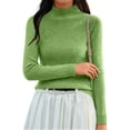 thumbnail image 2 of Women's Soft Turtleneck Knit Sweater Base Layer Top for Fall and Winter Wear, Perfect for Holiday Season and Daily Comfort, Warm and Elegant,Army Green,L, 2 of 5