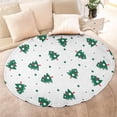thumbnail image 4 of White Christmas Tree Pattern Round Blanket,Comfortable Soft Flannel Throw Blanket,All Season,Warm Lightweight Blankets for Sofa Bed Couch Living Room Chair 47"x47", 4 of 5