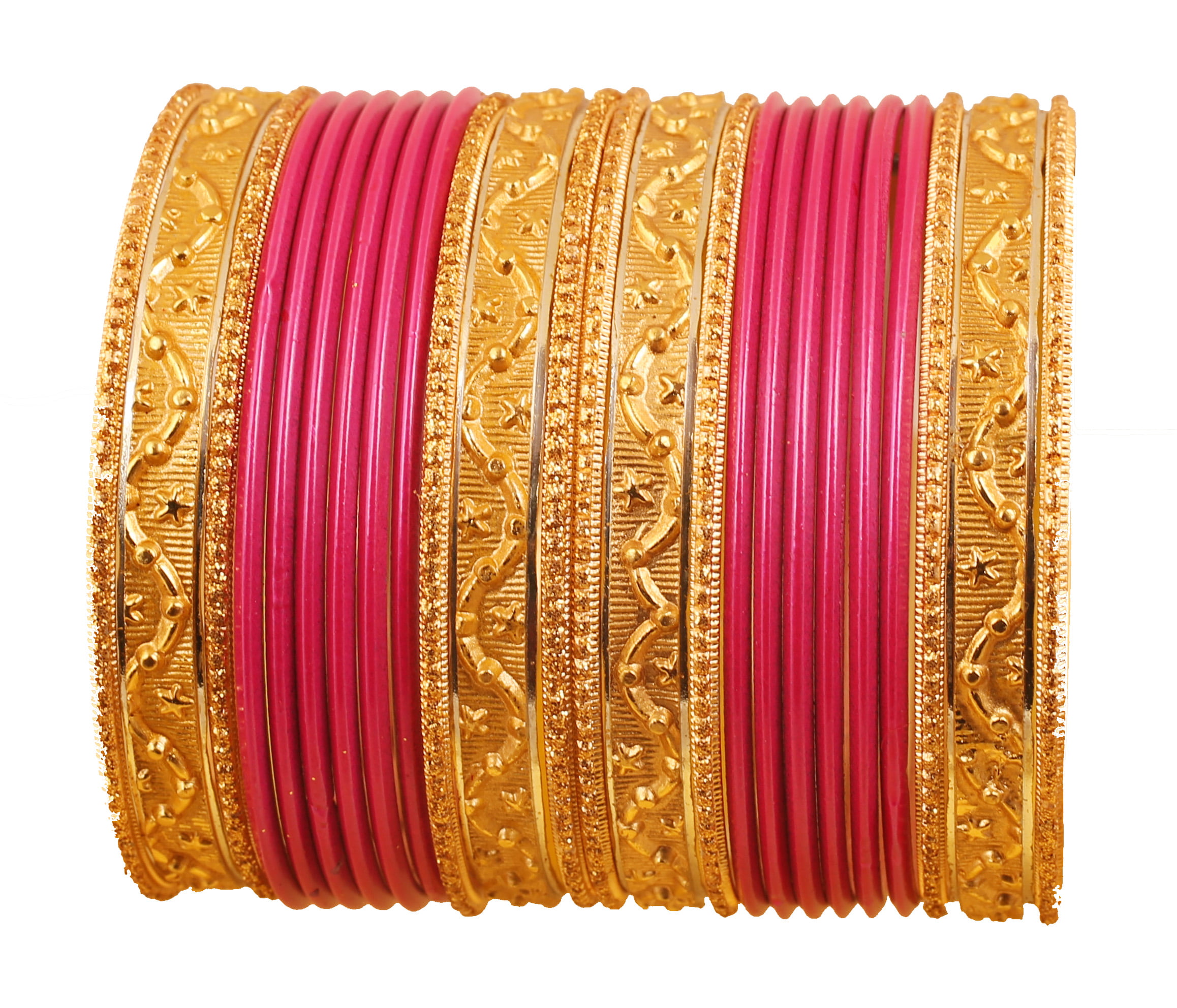 Set of 24 for Women. Touchstone New Colorful Bangle Collection Indian Bollywood Exclusive Golden Glaze Color Designer Jewelry Special Large Size Bangle Bracelets 