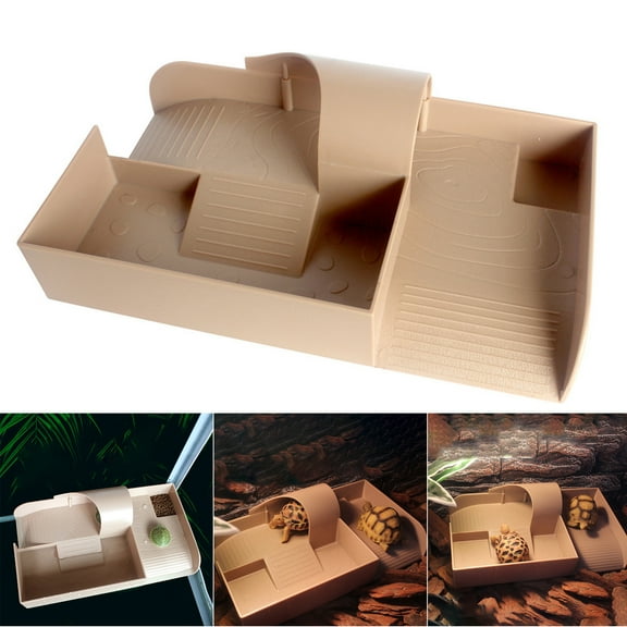 Cheers.US Turtle Basking Platform With Food Trough,Turtles Dock for Aquarium Reptile Basking Platform,Pet Play and Rest Terrace Aquarium Supplies