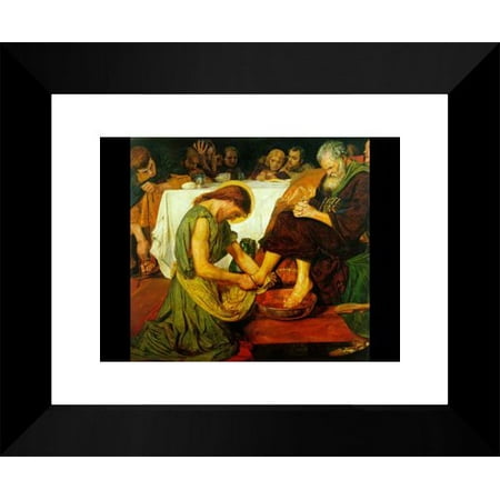 - Jesus washing Peter's feet at the Last Supper 15x18 Framed Art Print by Brown, Ford Madox