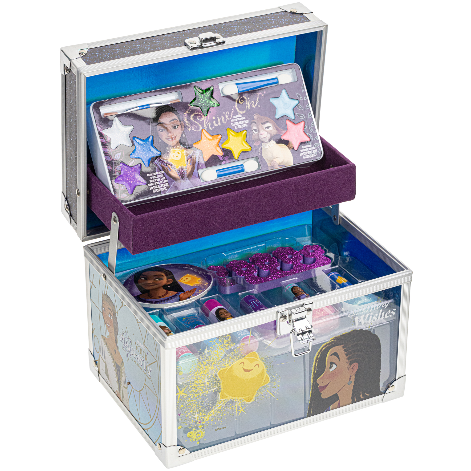 Disney Wish Train Case Pretend Play Cosmetic Set- Kids Beauty, Toy, Gift for Girls, Ages 3+ by Townley Girl - image 4 of 9