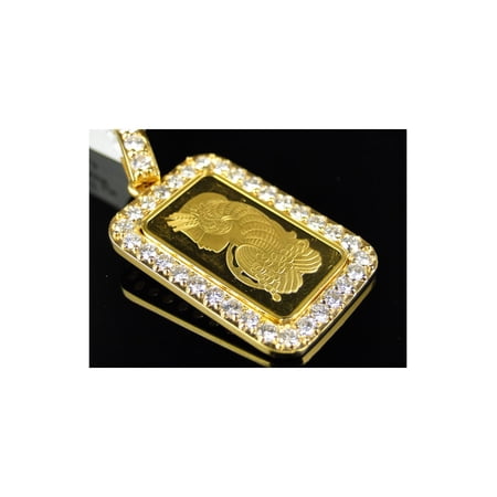 Custom Genuine Diamond Pamp Suisse Pendant in 24K Yellow Gold (2.5 Ct)