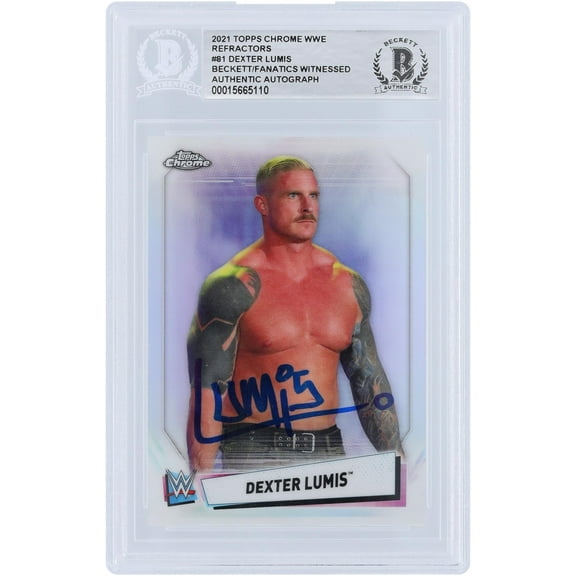 Dexter Lumis WWE Autographed 2020 Topps Chrome Refractors #79 Beckett Fanatics Witnessed Authenticated Rookie Card - Fanatics Authentic Certified