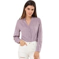 thumbnail image 1 of INSPIRE CHIC Blusa de estrellas con lunares brillantes dorados de manga larga metálica vintage para mujer Morado oscuro S, 1 of 6