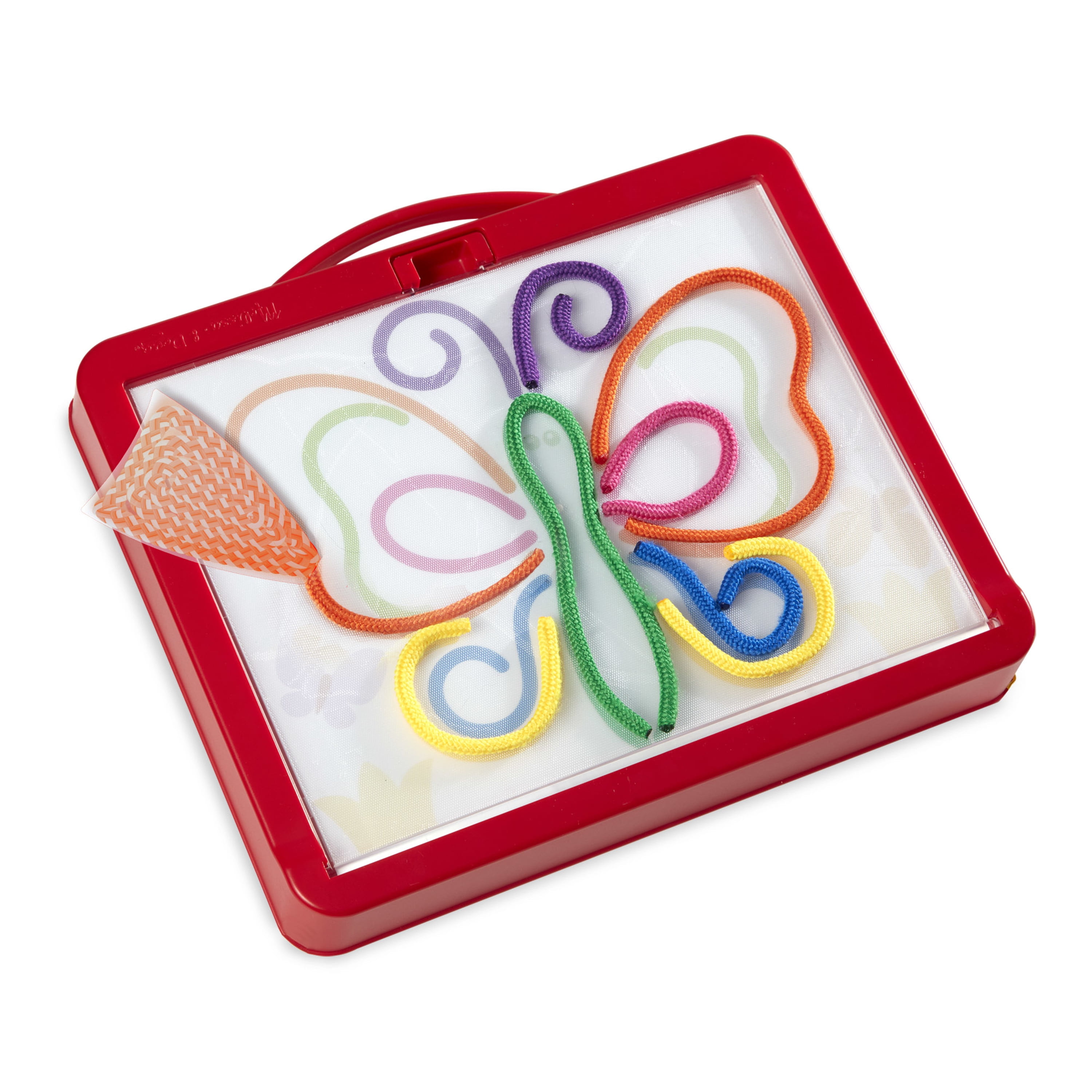 Melissa & Doug Rainbow Cord Picture And Pattern Maker Draw with Cords Activity – 39 Cords, 6 Double-Sided Cards to Trace
