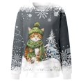 thumbnail image 4 of EHQJNJ Chandails en Molleton à Col Rond pour Femmes, Graphique Violet, Imprimé Joyeux Noël, Col Rond, Pull Décontracté à Manches Longues, Blouse Ample, 4 of 4