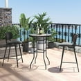 thumbnail image 3 of Costway Mesa Redonda para Patio con Tapa de Vidrio para Exteriores de 68 x 68 cm con Estructura de Metal Resistente, Mesa Auxiliar para Patio, Mesa de Centro para Exterior para Jardín Trasero, 3 of 6
