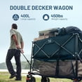 thumbnail image 3 of Timber Ridge 400L Large Capacity Folding Double Decker Wagon with Brakes, 54" Extra Long Extender Wagon Cart for Camping, Sports, Shopping, 3 of 9