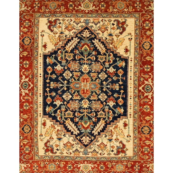 Ahgly Company Indoor Rectangle Abstract Gold Abstract Area Rugs, 7' x 10'