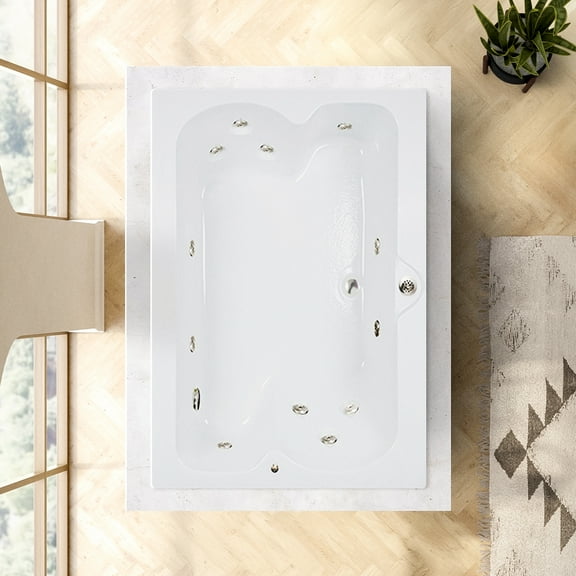 WaterTech Acrylic 60 in. x 48 in. Drop-In Whirlpool Tub - Biscuit