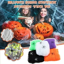 Halloween Decoration Venue Layout Luminous Spider Spider Cotton Cemeteryroom Film And Television Props Layout (Purple)
