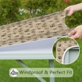 thumbnail image 6 of Brown Dog Paw Footprint Bone Square Fitted Tablecloth with Elastic Edge,Square Table Cover,Washable Elastic Table Cover for Home Kitchen Party Decor 36"x36", 6 of 6