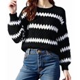 thumbnail image 3 of Womens Cute Sweaters Trendy Color Block Pullover Sweater Cable Knit Jumper Tops, 3 of 8