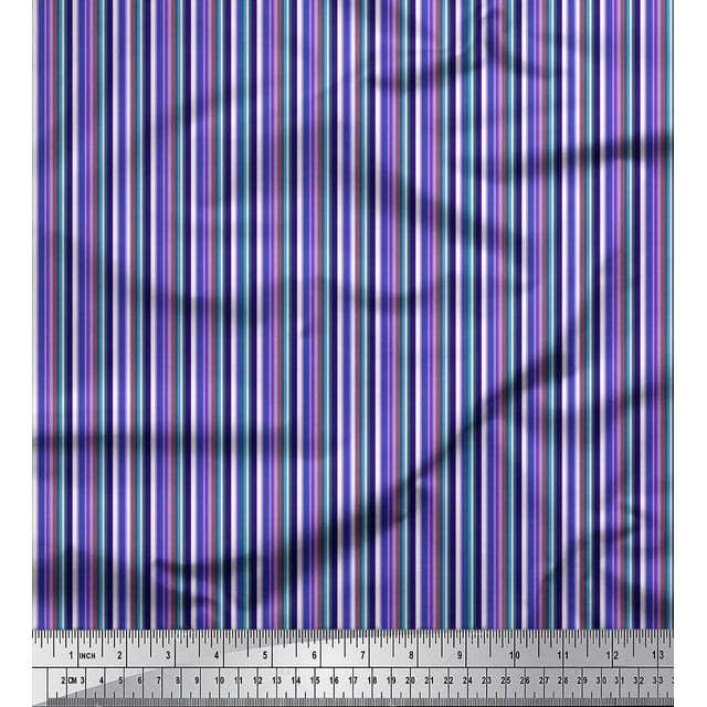 Soimoi Tissu Georgette Viscose à Rayures Verticales Imprimé 1 Yard 42 Pouces de Large