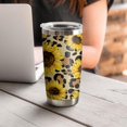 thumbnail image 2 of 20oz Tumbler with Lid and Straw Stainless Sunflowers Steel Vacuum Insulated Water Coffee Tumbler Cup, Double Wall Vacuum Insulated Travel Mug Reusable Tumblers for Ice Drinks, Hot Beverage, 2 of 6