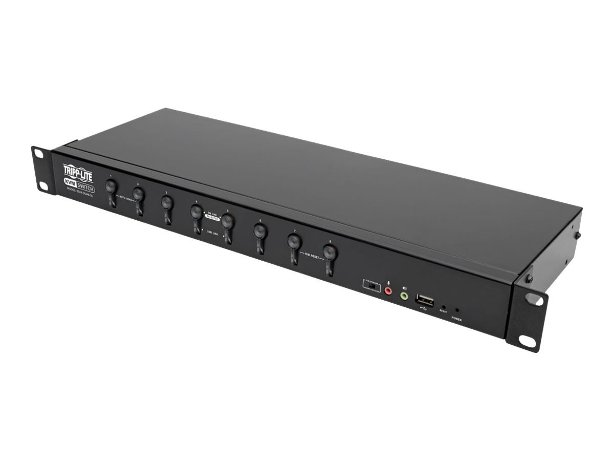 Tripp Lite 8-Port DVI/USB KVM Switch with Audio and USB 2.0 Peripheral Sharing, 1U Rack-Mount, Dual-Link, 2560 x 1600 - KVM / audio / USB switch - 8 x KVM / audio / USB - 1 local user - rack-mountable - TAA Compliant - image 2 of 7