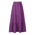 thumbnail image 5 of Abomasnow Women’s Summer Boho Flowy Swing Tiered A-Line Maxi Skirt 2025 Fashion Elastic Waist Pleated Vacation Beach Long Dress, 5 of 5
