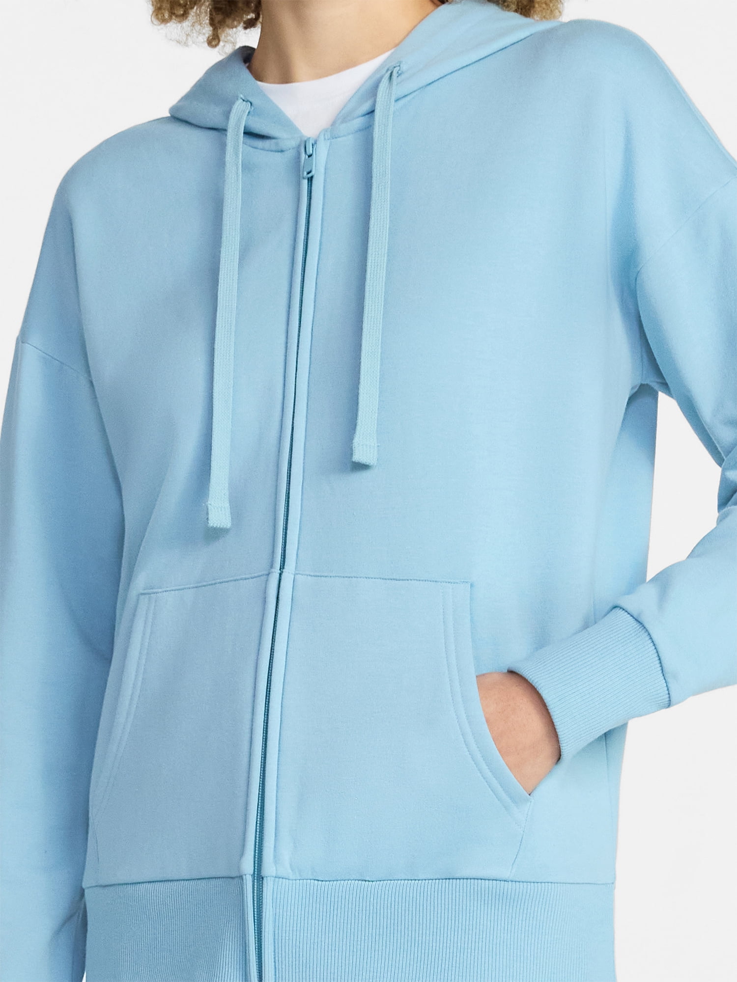 Time and Tru Women's and Women’s Plus Zip Front Fleece Hoodie Jacket, Sizes XS-4X