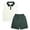 Green, variant on Boys Summer Outfit Set, Sleeveless Polo Shirt & Plaid Shorts Preppy Style 2-Piece Clothing Set for Toddler Boys(4-5Y)