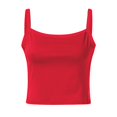 thumbnail image 4 of Rhuody Women Tank Tops Spaghetti Strap Round Neck Slim Fit Cropped Camisole Stretchy Sleeveless Summer T Shirt Trend Clothing 3Xl Red, 4 of 6