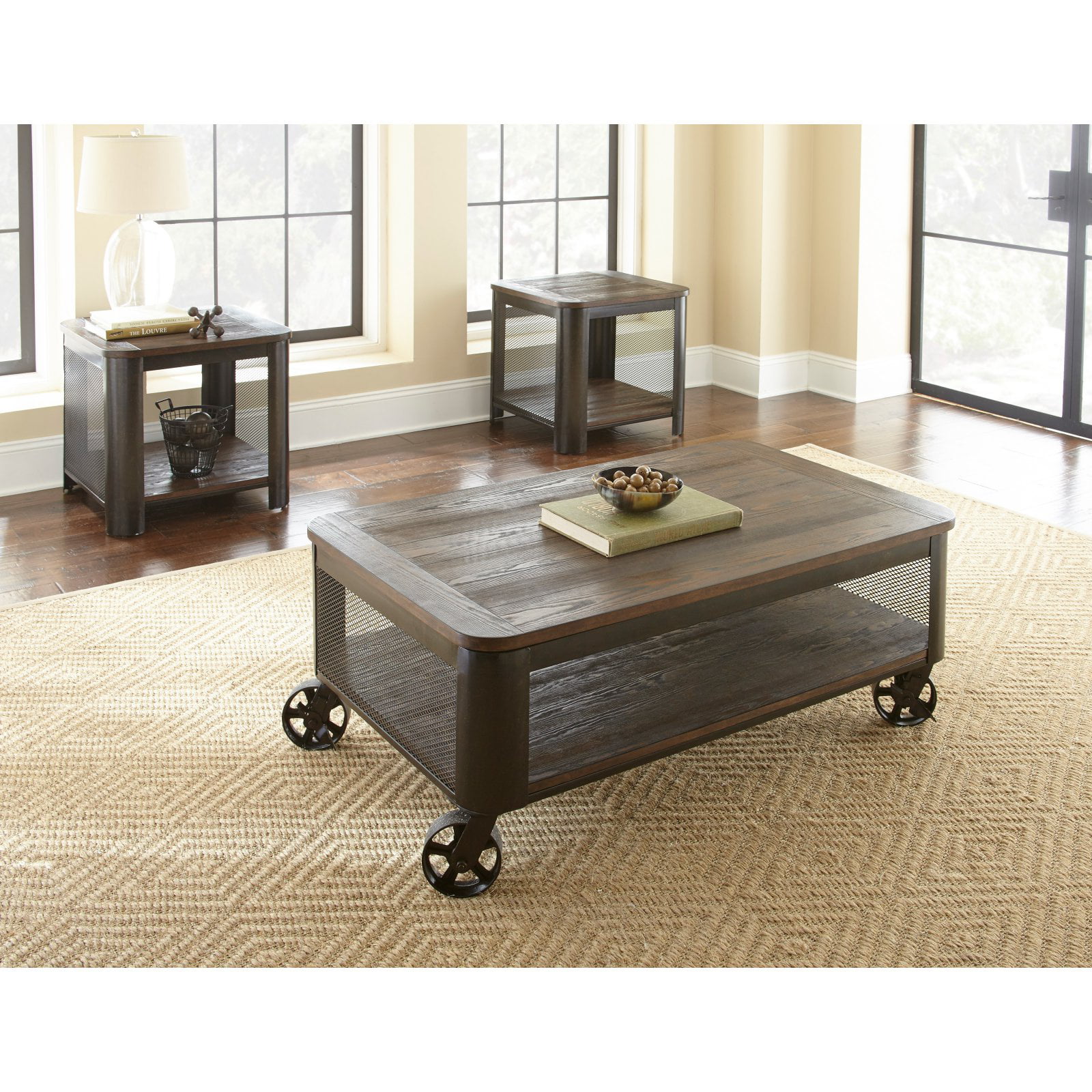 Minimalist Caster Coffee Table for Living room