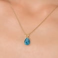 thumbnail image 3 of Gem Stone King 14K Yellow Gold London Blue Topaz Pendant Necklace for Women | 2.50 Cttw | Gemstone November Birthstone | Pear Shape 10X7MM | With 18 inch Chain, 3 of 6