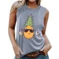 thumbnail image 1 of Gibobby Chaleco sin mangas de estilo europeo y americano Camiseta con estampado divertido de piña para mujer(Gris,CH), 1 of 4