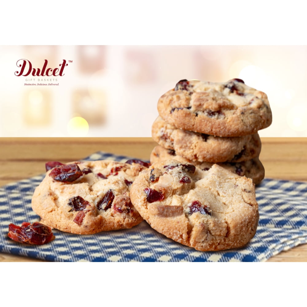 Dulcet Gift Baskets Delightful Holiday Cookie Assortment with Black & White Sprinkle Cookies