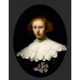 thumbnail image 2 of Rembrandt van Rijn 15x18 Black Ornate Wood Framed Double Matted Museum Art Print Titled - Portrait of a Young Woman, 2 of 5