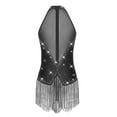 thumbnail image 4 of iiniim Women Shiny Latin Dance Leotard Fringe Salsa Tango Flapper Dress Cha Cha Cocktail Tassel Dress Black L, 4 of 7