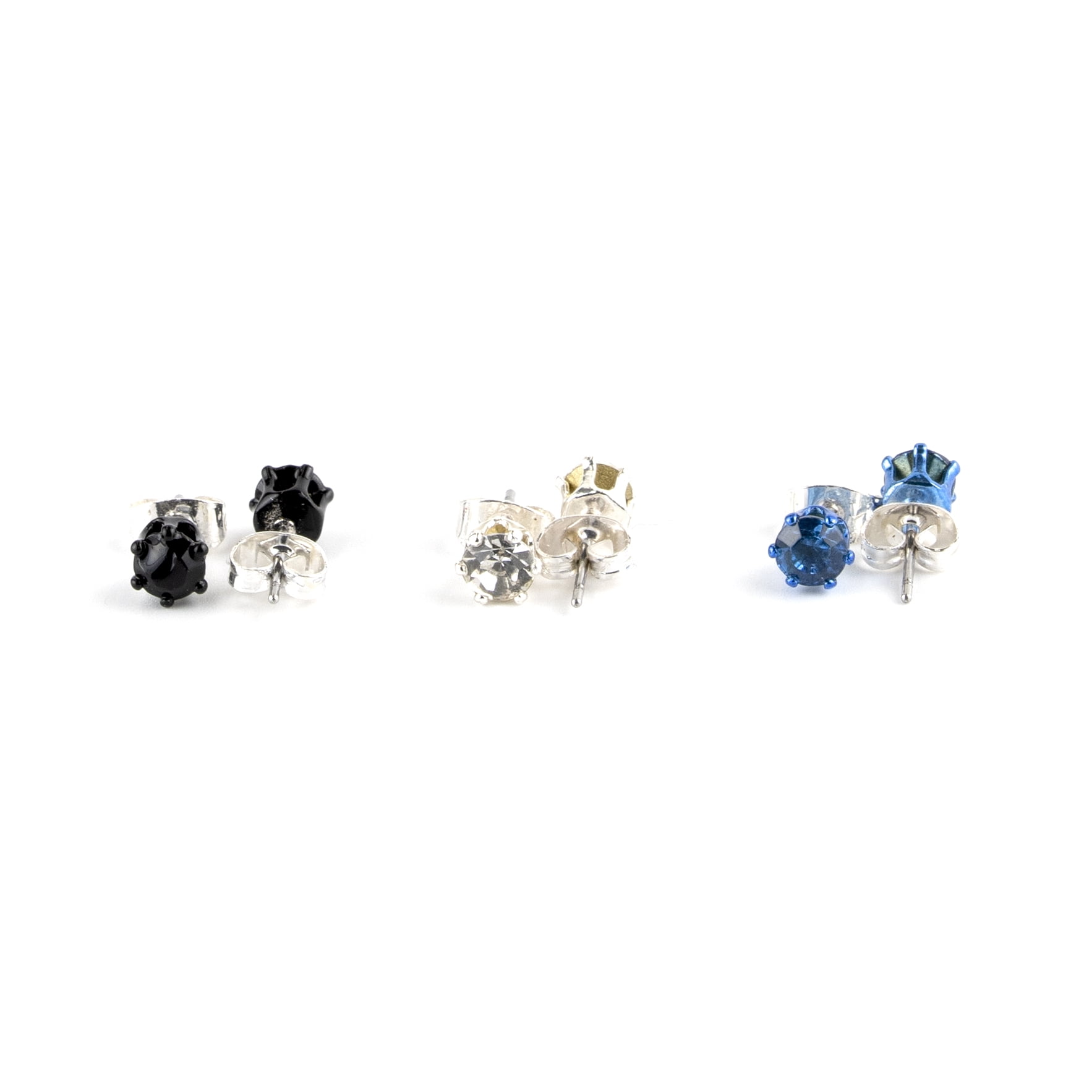 Claire's Girls 5mm Multicolor Crystal Stud Earrings Set, Post Back, 12 Pack, Children's