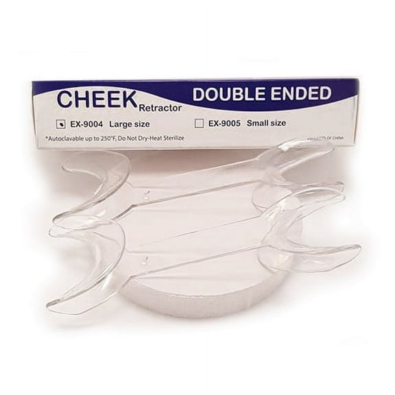 Plasdent EX-9005 EXTND Double End Cheek Retractors Small 2/Pk Clear Autoclavable