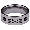 thumbnail image 4 of Crossbones Tungsten Carbide Ring, 4 of 9