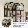thumbnail image 5 of Tribesigns 6-Tier Open Bookshelf, 78.7" Tall Arched Bookcase Narrow Bookshelf with Metal Frame, Freestanding Corner Bookcase Display Shelves for Living Room, Home Office, Rustic Brown, 5 of 6