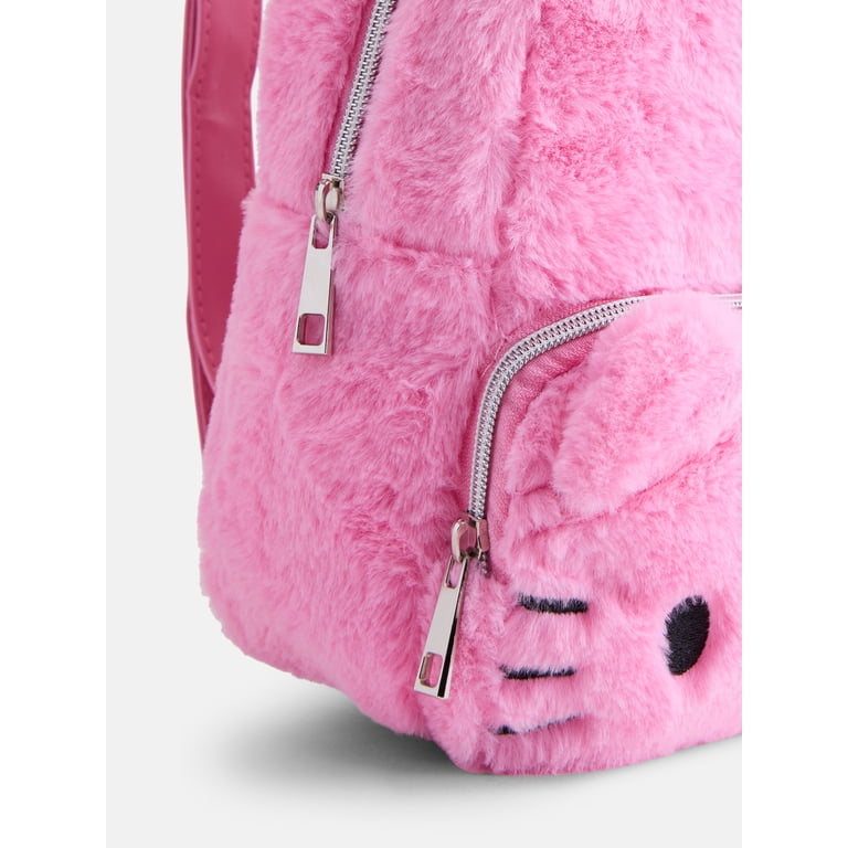 Sanrio Hello Kitty Mini Faux Fur Backpack, Pink photo 3