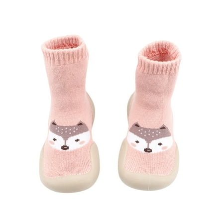 

Qufokar Soccer Shoes for Toddlers Size 9 Canvas Shoes Kids Casual Socks Toddler Baby Soft First Indoor Cartoon Elastic Shoes Walkers Baby Shoes