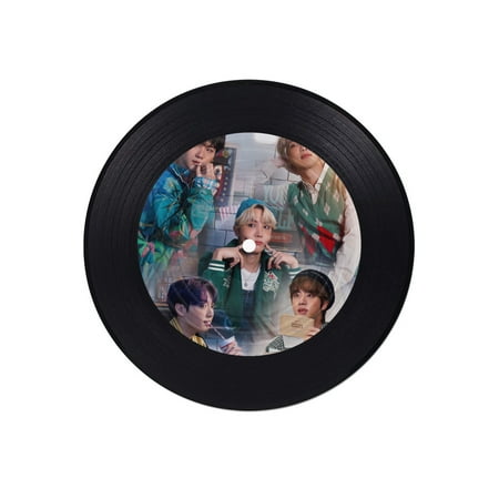 

BTS Record Coasters Set of 6 Music Coasters for Drinks Bars Parties Birthday Gifts for Music Lovers Home Decor Housewarming