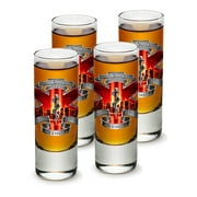 SET OF 4 Emergency Medical Services EMS Never Forget 2 OZ Shooter Shot Glasses