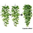 thumbnail image 3 of 2 piezas de plantas colgantes artificiales de 3,6 pies, hojas de hiedra falsas para pared, casa, habitación, patio, decoración interior y exterior (sin cestas), 3 of 7
