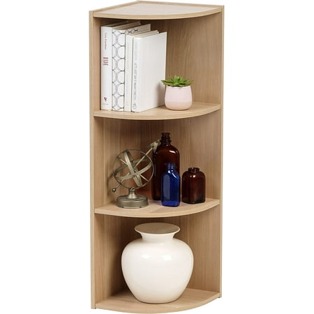 USA 3-Tier Open Cubby Corner Storage Shelf, Sturdy Corner Bookshelf ...
