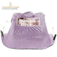 thumbnail image 5 of Reading Pillow, Petite Back Pillow, Backrest Pillows for Bed with Arms, Shredded Memory Foam Back Pillows for Sitting in Bed, Small Back Support Pillow for Kids & Teens, Lavender Purple, 5 of 6