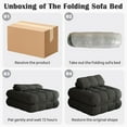 thumbnail image 3 of Erinnyees Foldable Futon Sofa Bed Single Size, Portable Sleeper Chair, Floor Mattress & Lounge Couch, Includes Pillow for Living Room, Bedroom, Apartmen, Black, 3 of 7