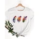thumbnail image 2 of Women's Lightweight White Crew Neck T-Shirt with Vibrant Print - Short Sleeve, Casual Spring/Summer Top, Polyester Knit Fabric, Machine Washable, Casual Attire | Graphic Shirt | Machine Washable Top, 2 of 8