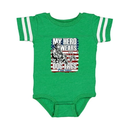 

Inktastic Proud Godson My Hero Wears Dog Tags USA Flag Gift Baby Boy Bodysuit
